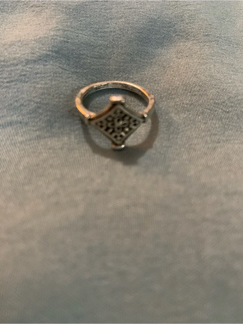 Sterling Silver Boho Filigree Square Ring